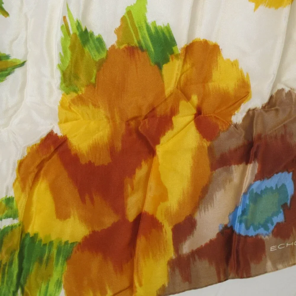 Echo floral square silk scarf